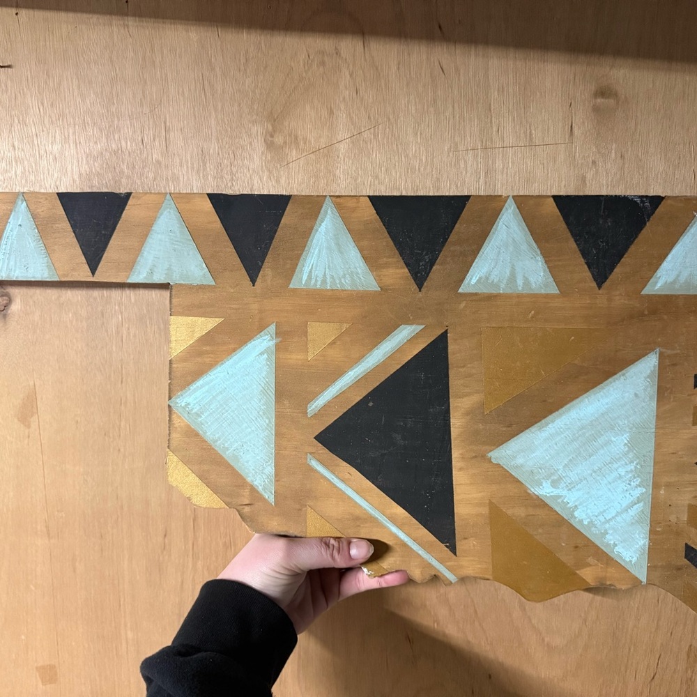 Oklahoma Geometric Wall Art with Triangles